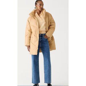 J.Crew Womens $248 Villa Puffer Coat Sand Castle Size M BV700